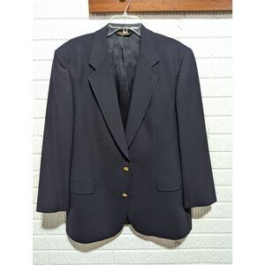 Brooks Brothers Men's Navy Blue Solid Iconic Gold Buttons Classic Blazer Size 43